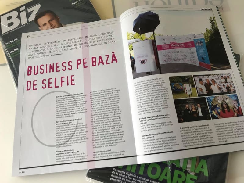 Articol despre SelfieFun în revista Biz, iunie 2018